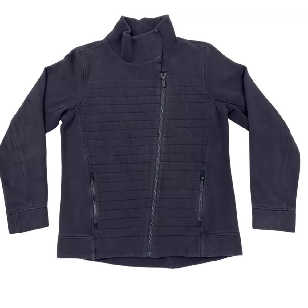 Lululemon Fleece To Be True Jacket Mock Neck Black 2 quilted athletic yoga